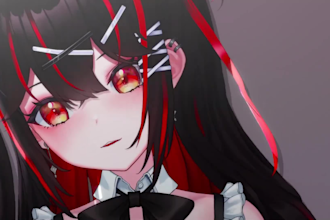 draw and rigg vtuber model, live2d model, 2d vtuber rigging, live2d anime model