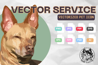 create a vector pet portrait icon for you