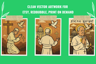 draw clean vector artwork for etsy