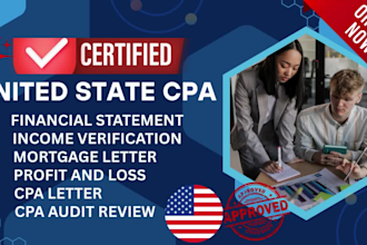issue a licensed CPA letter for income verification, self employment, or loans