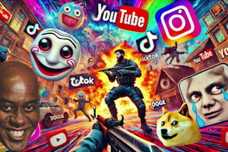 gaming video editing with funny moments and memes