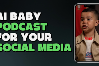 create viral ai baby podcast, ai baby talking viral videos