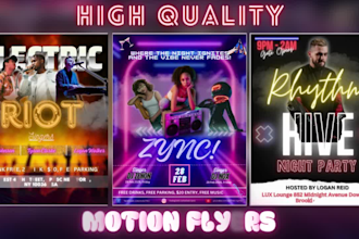 do hip hop, cruise, night club, dj night club flyer in 12 hours