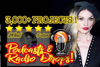 voiceover podcast radio dj drops female voice over english