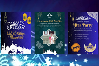 design amazing islamic flyer or poster in arabic, english
