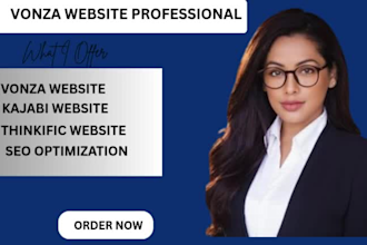 build and set up your vonza website, course platform, or sales funnel
