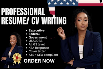 write federal resume service for usajobs, engineering cv, ats, executive resume