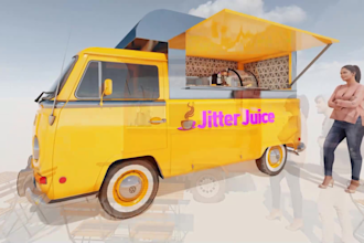 design food truck, food stall, cart, booth, container shop