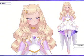 professional 2d vtuber model design, anime art, unique character for streamer