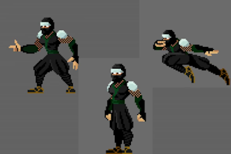 draw unique pixel art scene and background, sprite animation, game assets design