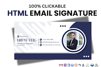 create html email signature, clickable html email signature