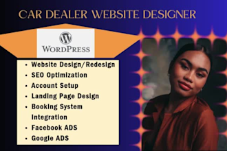 design redesign wordpress car rental car dealer website booking system