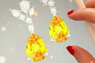 draw a sketch of jewelry, accessories or mood board