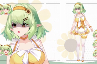 draw male and female 2d vtuber character, live2d vtuber model, vtuber design