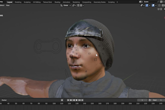 provide face rig for 3d characters using blender
