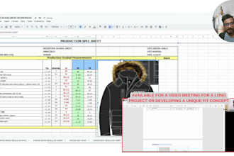 do clothing size charts, graded measurements for manufacture