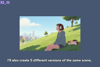 create 1 to 10 lofi loop animation music video