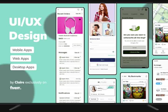 do figma UI UX design for web and mobile apps