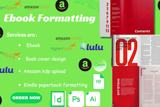 format ebook,amazon kdp upload book cover design, kindle paperback formatting