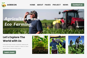 design a responsive agriculture website farmers website landscaping agriculture