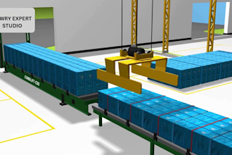 do 3d industrial robotic arm working animation 3d factory animation 3d technical