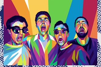 create colorful wpap geometric vibrant pop art portrait