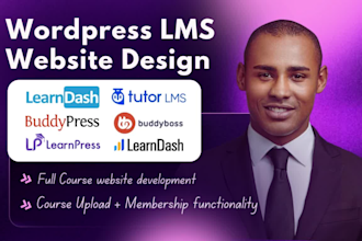 build wordpress lms website with learndash, buddyboss tutor lms pro, masterstudy
