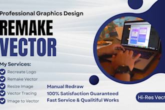 vectorize logo, vector tracing, convert to vector, clean up within 1 hour