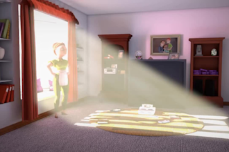 3d cartoon animation, video commercial style, rig anime 4d, character blender