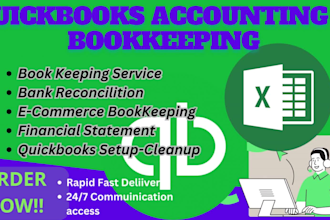 do quickbooks book keeping setup cleanup reconcilition report creation