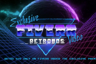 make vhs 80s retro style neon synthwave logo intro video