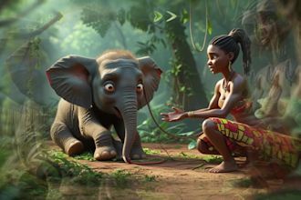 do children bedtimestory, african folktale, children bedtimestory, ai animation
