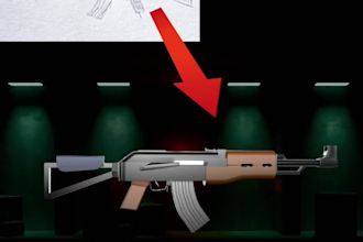 do 3d modeling of weapon,gun from drawings and sketches