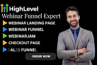 setup gohighlevel webinar funnel gohighlevel sales funnel, webinar landing page
