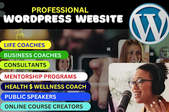 build wordpress business consultant, business coach, life coach coaching website
