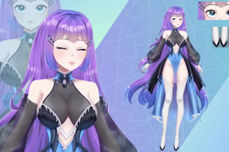 draw 2d vtuber model rig live 2d vtuber model streaming avatar 3d vtuber model