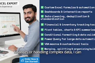 be your excel expert for formulas, reports, and automation
