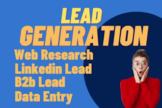 internet research, market research and lead generation
