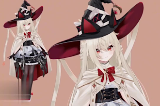 design and rig live 2d vtuber, 2d vtuber model, vtuber rigging, vtuber design