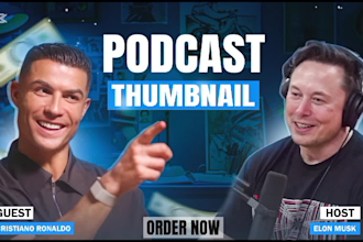 design clickbait youtube podcast thumbnails for livestream