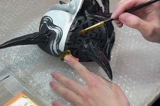 sculpt 3d face, mask, helmet, oni or cosplay futuristic mask for 3d printing