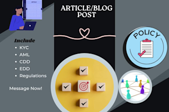 provide blogs and article writing on kyc aml and compliance