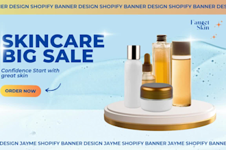 do animated website banner, shopify store banner, ad design, hero section image