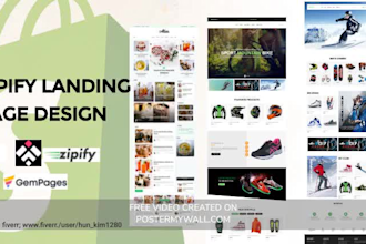 design shopify landing page, sales page, product page