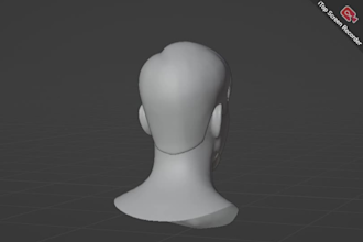 sculpt 3d head bust, realistic full body, statue, and likeness face model in stl