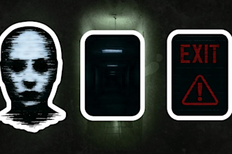 design analog horror sticker packs with vhs glitch and liminal space art