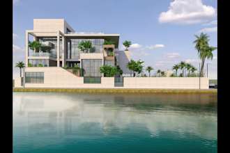 do exterior design with realistic 3d rendering