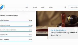 build aesthetic notary website, notary landing page, design free notary logo