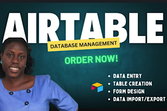 do airtable data entry, build and setup airtable bases