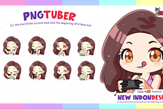 create pngtuber or giftuber chibi style or cute style